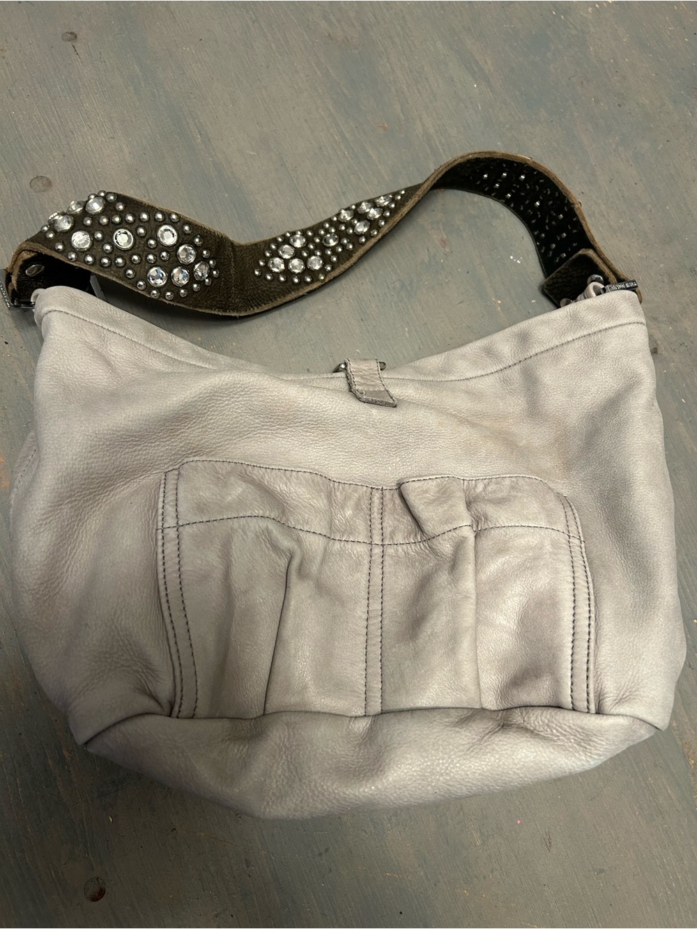 STUNNING Y2K Tylie Malibu soft leather bag with stunning embellished stra